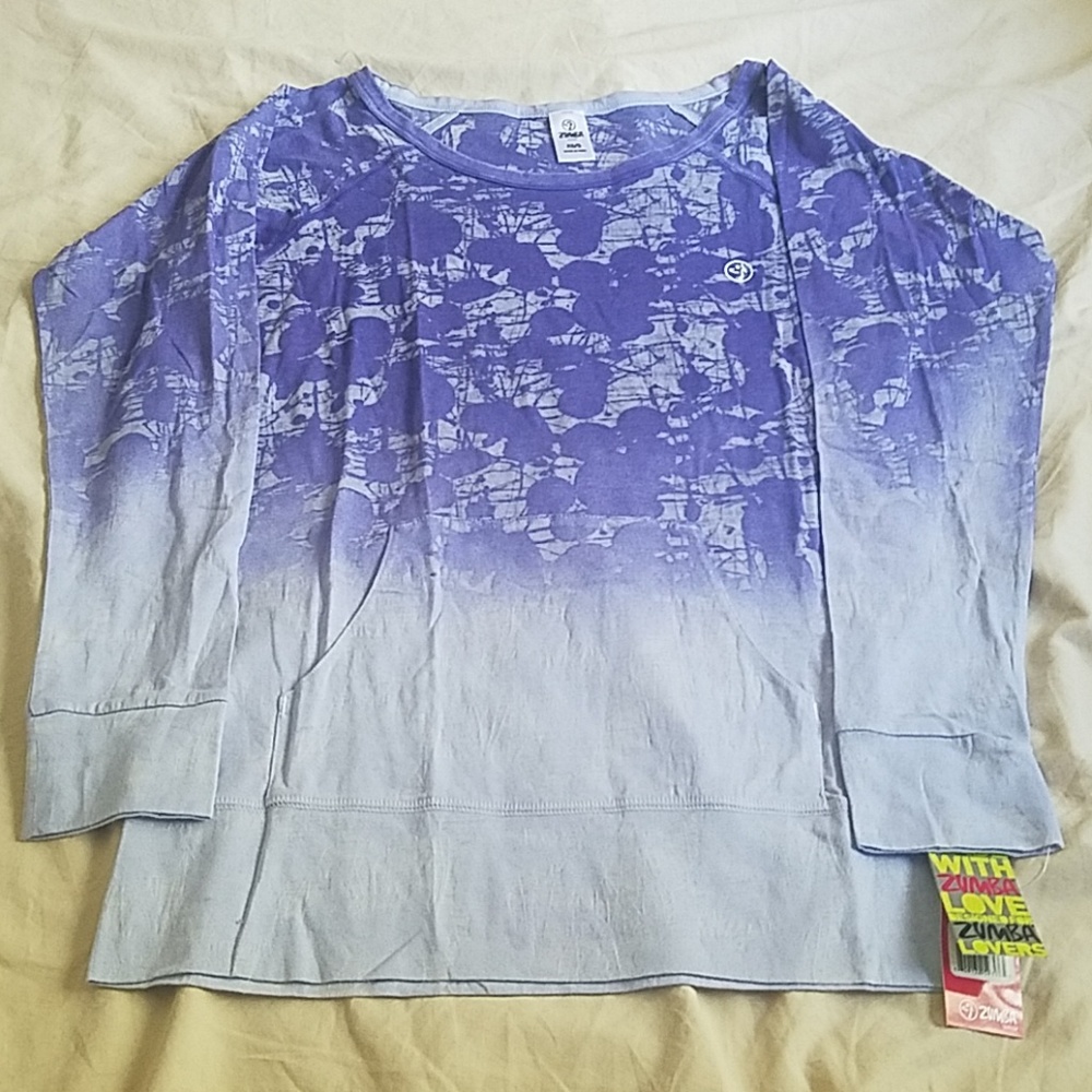 FLASH SALE!! New w/tags Zumba Fitness Edgy Long Sleeve Top Size XS/S